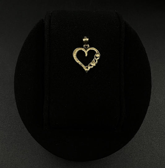 .55” x .74” 14K Solid Yellow Gold Heart Pendant | .79g | 2.8MM Bail |