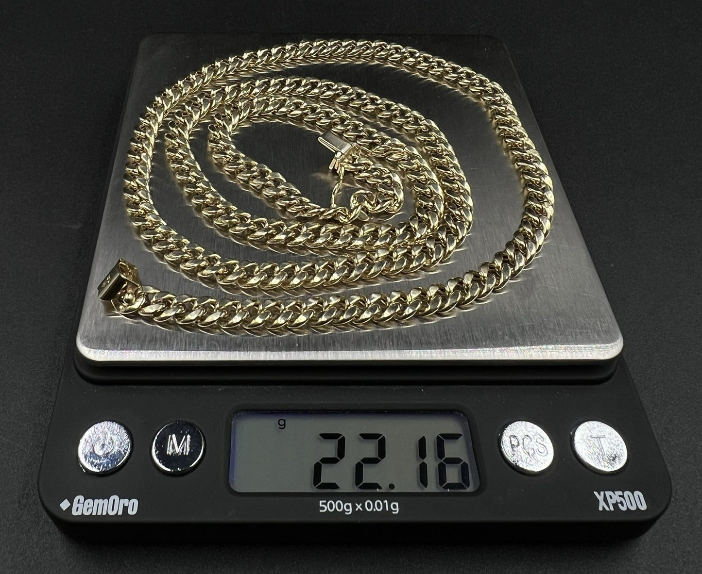 26” 10K Hollow Yellow Gold Diamond Cut Miami Cuban Chain | 22.10g | 6MM | Box |