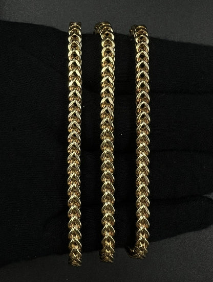 26.25” 10K Semi-Solid Yellow Gold Diamond Cut Franco Box Chain | 26.49g | 4.5MM