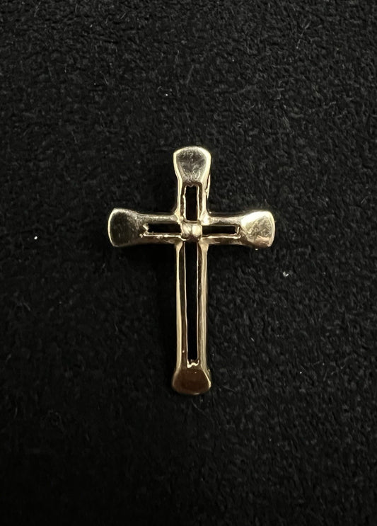 .49” x .76” 14K Hollow Yellow Gold Cross Pendant | .86g | Fits up to 1.5MM | F |