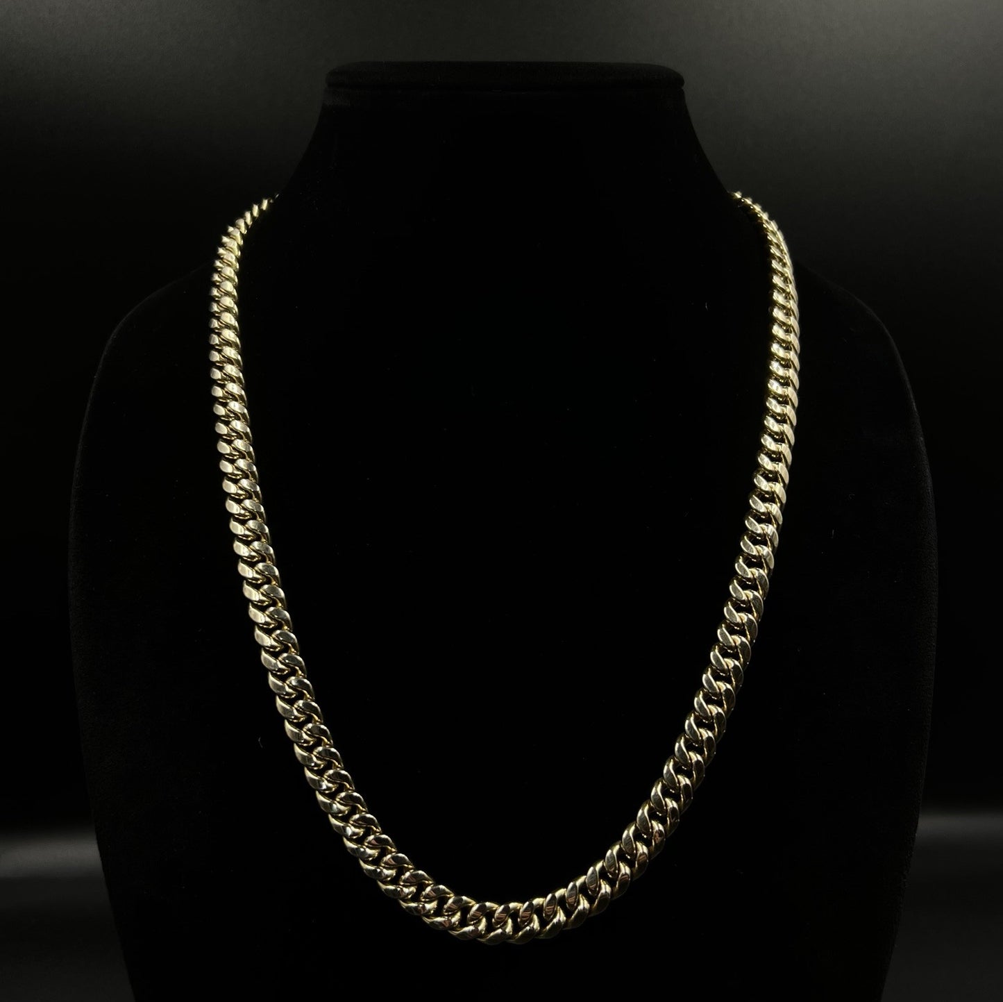 24” 10K Hollow Yellow Gold Miami Cuban Link Chain | 47.12g | 8.8MM | Box Closure