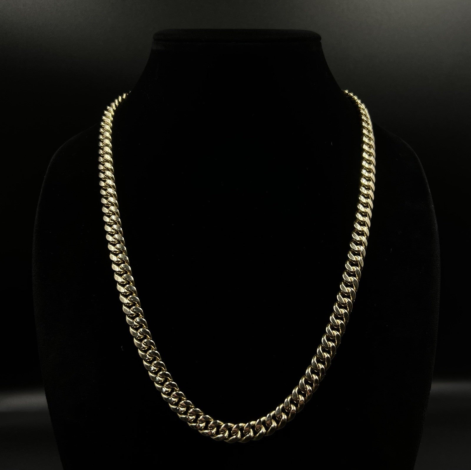 24” 10K Hollow Yellow Gold Miami Cuban Link Chain | 47.12g | 8.8MM | Box Closure