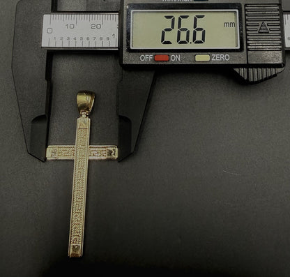 1.05” x 2.2” 10k Hollow Yellow Gold Fancy Cross Pendant | 3.07g | 5.5mm Bail |