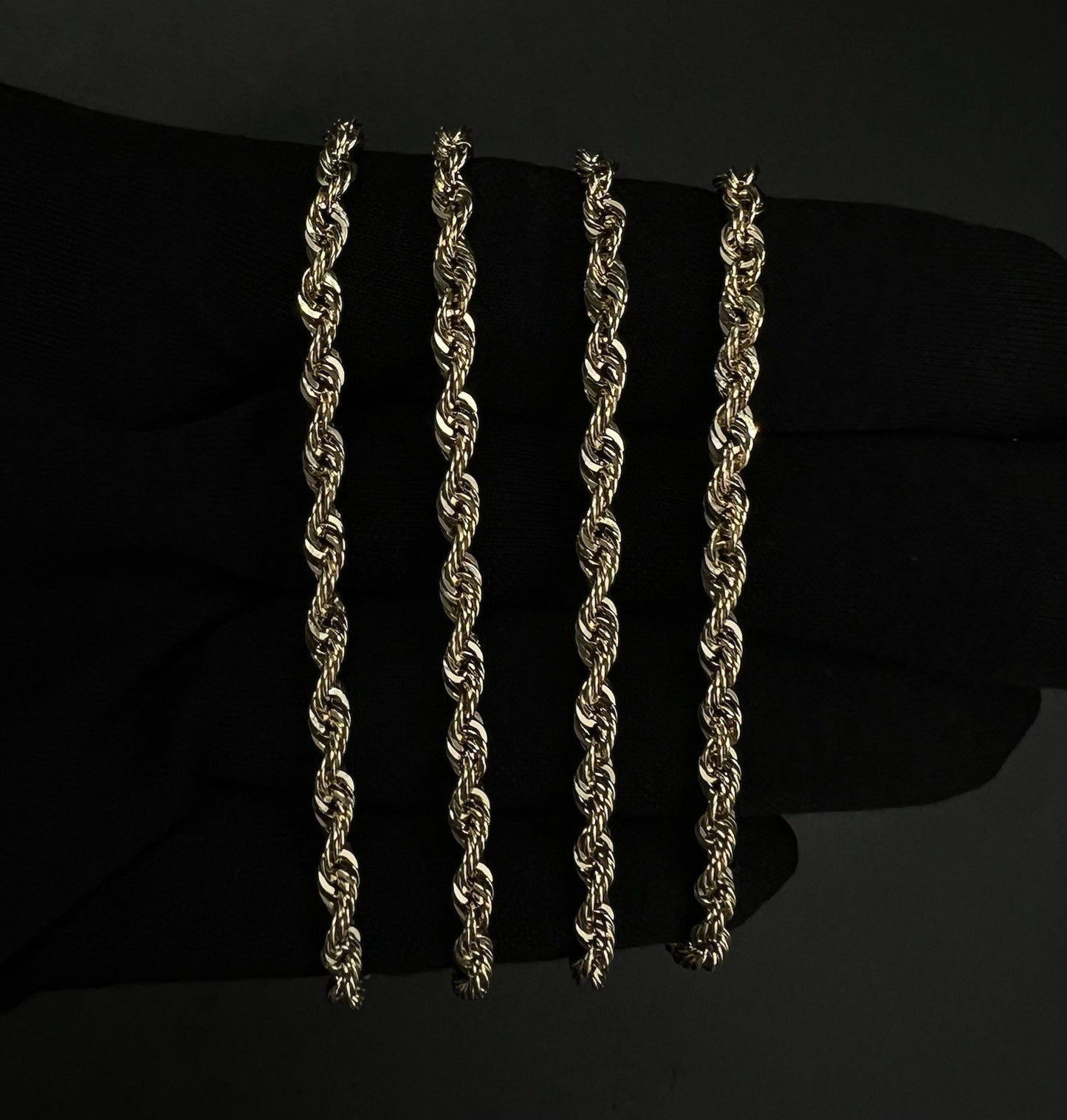 28” 10K Hollow Yellow Gold Rope Chain | 8g | 3.8MM | Lobster Clasp |