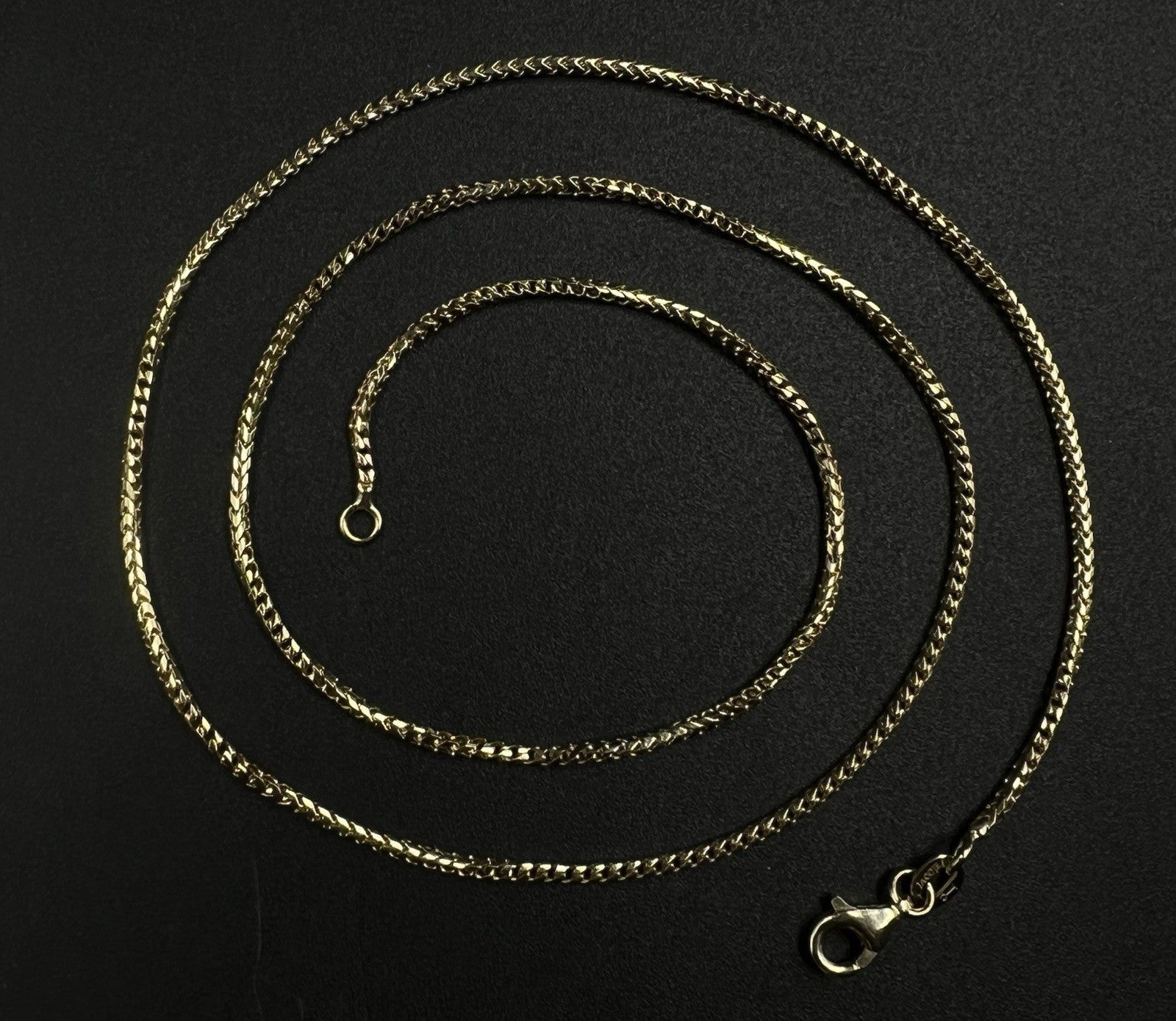 20” 14K Solid Yellow Gold Diamond Cut Franco Box Chain | 7g | 1.5MM | Jacoje |