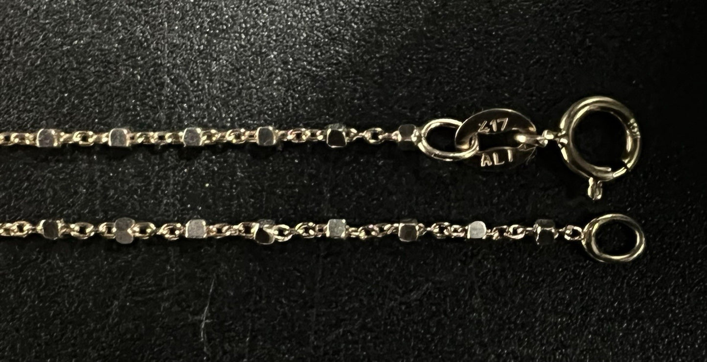 17” 10K Solid Yellow Gold Station Bead Chain | 1.96g | 1MM | Lobster Clasp |
