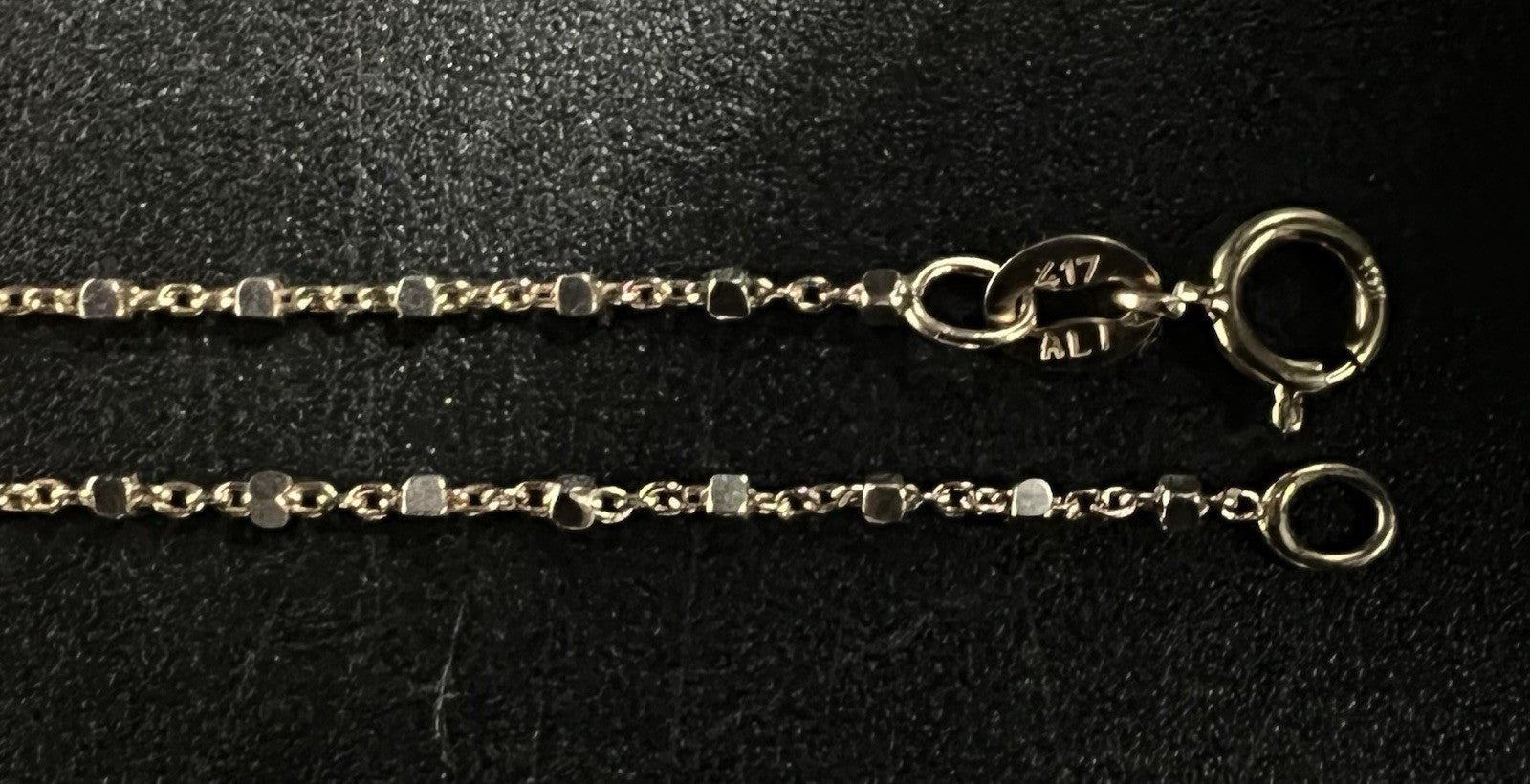 17” 10K Solid Yellow Gold Station Bead Chain | 1.96g | 1MM | Lobster Clasp |