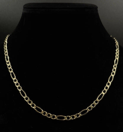20” 14k Hollow Yellow Gold Figaro Chain 8g |5.4mm | Lobster Clasp |