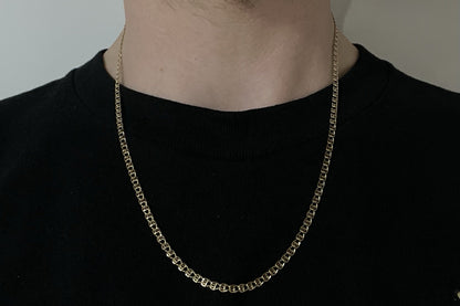 21” 14K Semi-Solid Yellow Gold Diamond Cut Heart Link Chain 5.56g | 3.1MM |