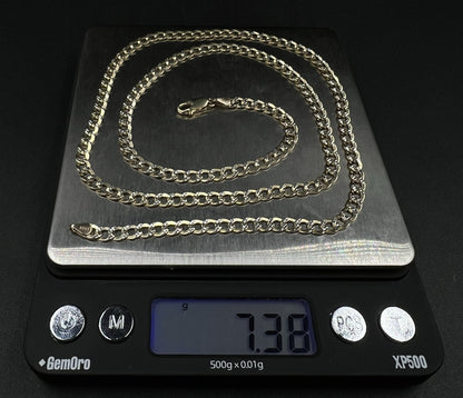 24” 10K Hollow Yellow Gold Diamond Cut Cuban Chain | 7.38g | 4.3mm | Lobster |