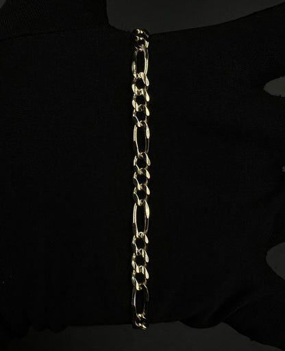 8.5” 14K Solid Yellow Gold Figaro Bracelet | 11.67g | 5.6mm | Italy | Lobster |