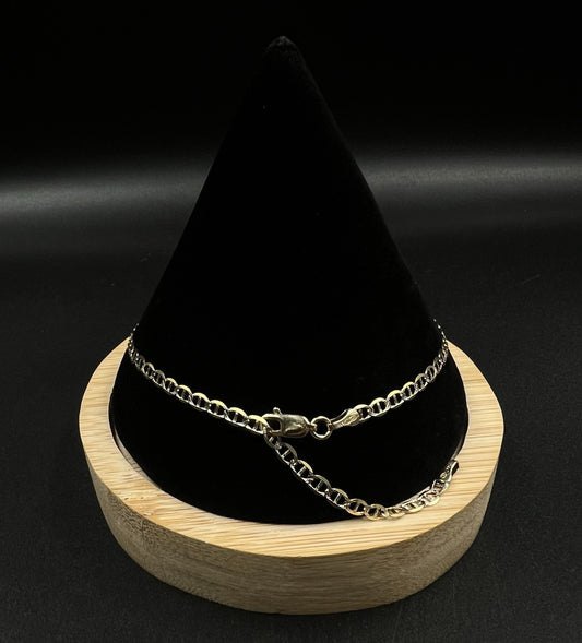 10.75” 14K Hollow Yellow Gold Diamond Cut Anchor/Mariner Anklet | 2.75g | 3.1MM