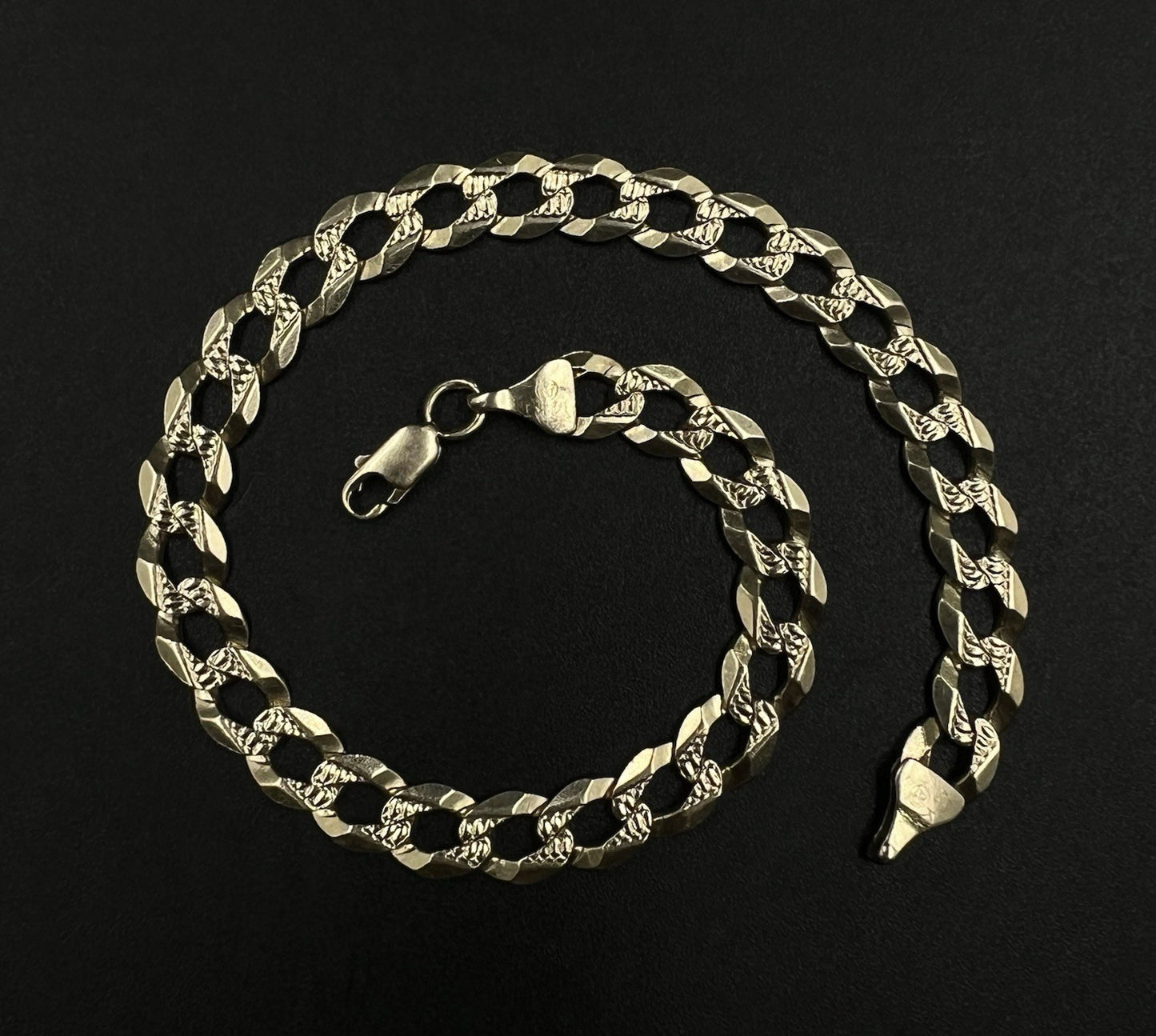 9” 14K Yellow Gold Diamond Cut Cuban Bracelet | 12.3g | 7MM | Italy | Lobster