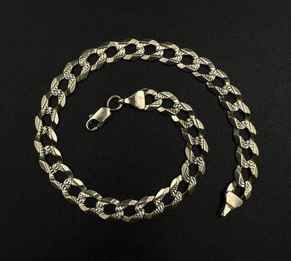 9” 14K Yellow Gold Diamond Cut Cuban Bracelet | 12.3g | 7MM | Italy | Lobster