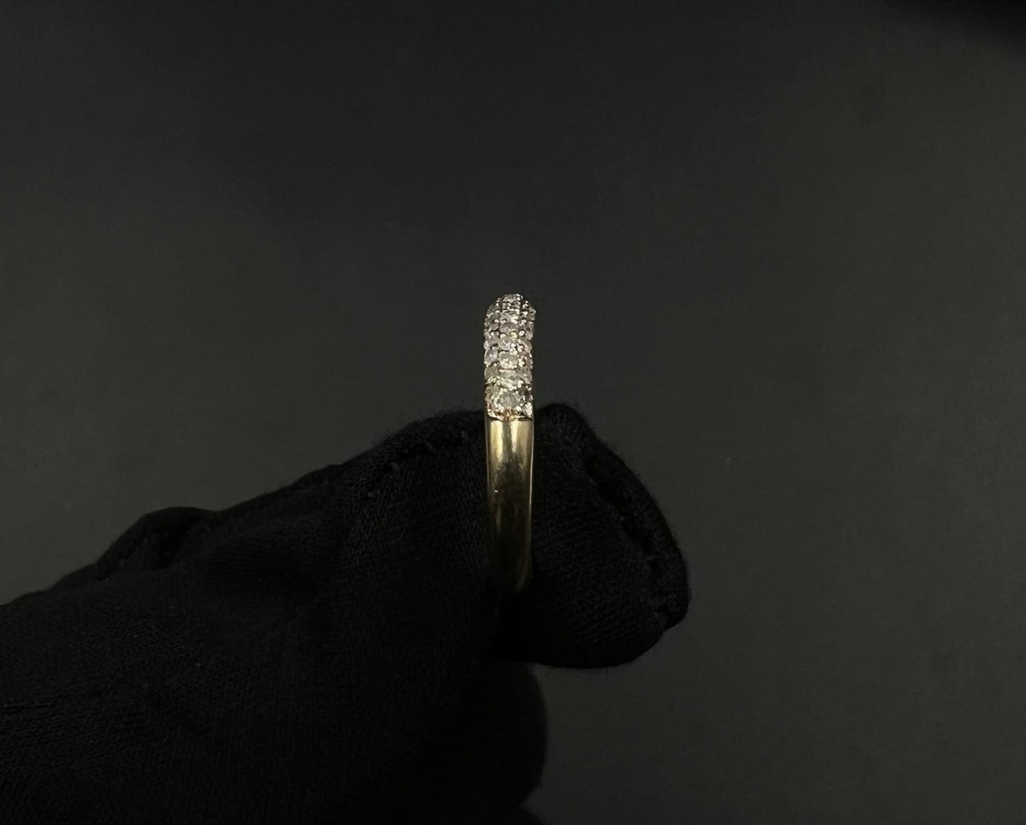 14K Solid Yellow Gold Natural Diamond Half Eternity Band Size 8 | ~.6ct | 3.11g