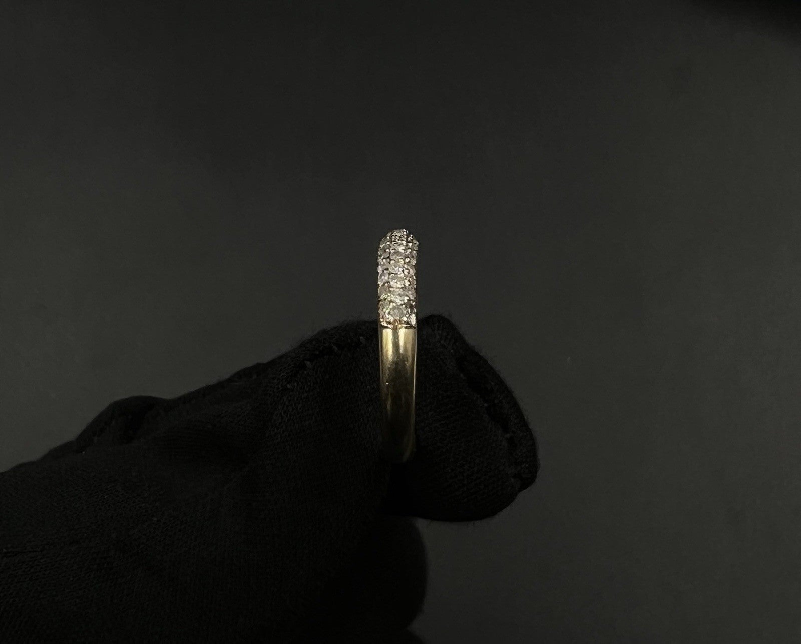 14K Solid Yellow Gold Natural Diamond Half Eternity Band Size 8 | ~.6ct | 3.11g