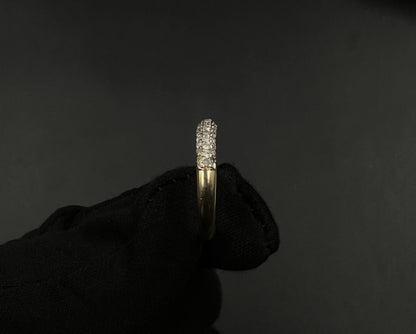 14K Solid Yellow Gold Natural Diamond Half Eternity Band Size 8 | ~.6ct | 3.11g