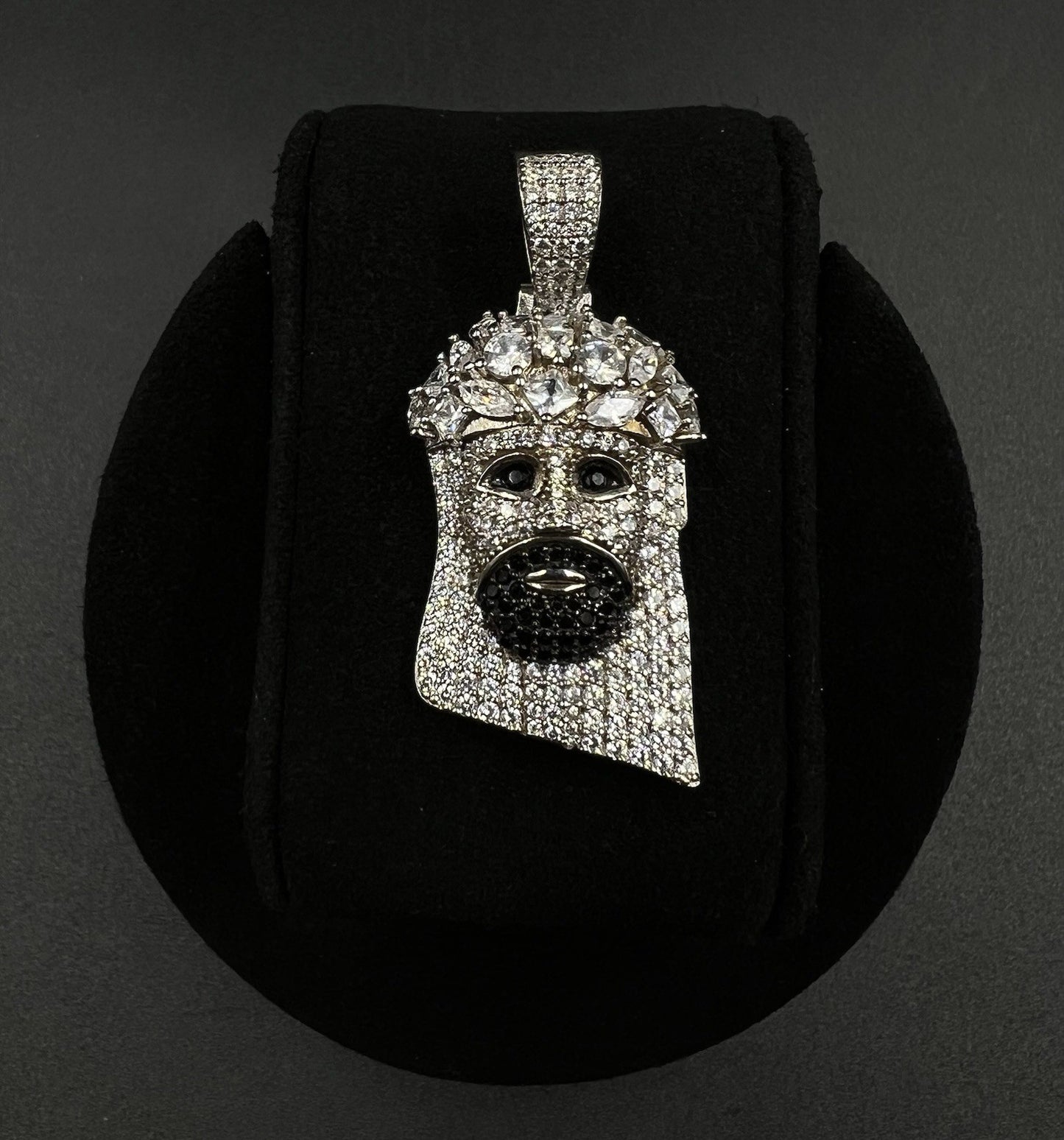 .84” x 1.8” 925 Semi-Solid Sterling Silver Jesus Face Pendant 11.44g 7.5MM Bail