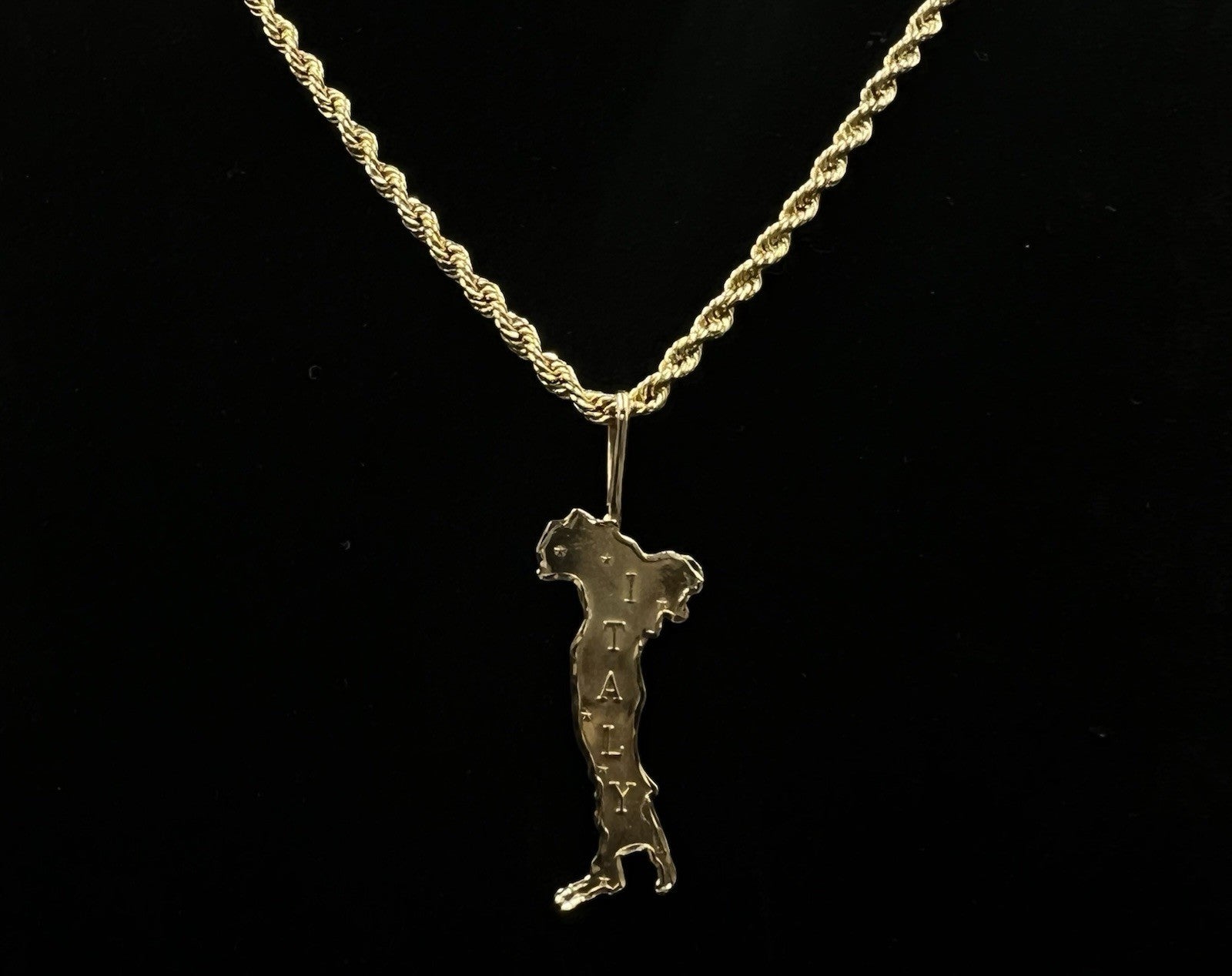 .6” x 1.88” 14K Solid Yellow Gold Italy Boot Pendant | 2g | 3.5MM x 8MM Bail |