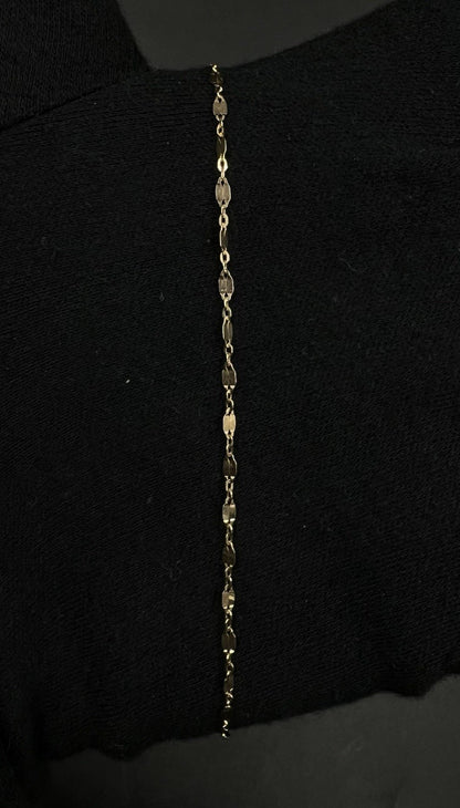 9.75” 10K Hollow Yellow Gold Fancy Link Anklet | .89g | 1.9MM | Italy | Lobster