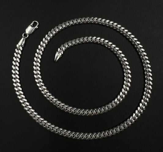 20” 925 Solid Sterling Silver Diamond Cut Miami Cuban Chain 36.55g | 5.4MM Italy