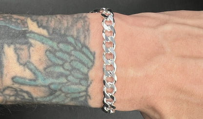 8” 925 Solid Sterling Silver Diamond Cut Cuban Bracelet 18.25g | 7.5MM | Lobster