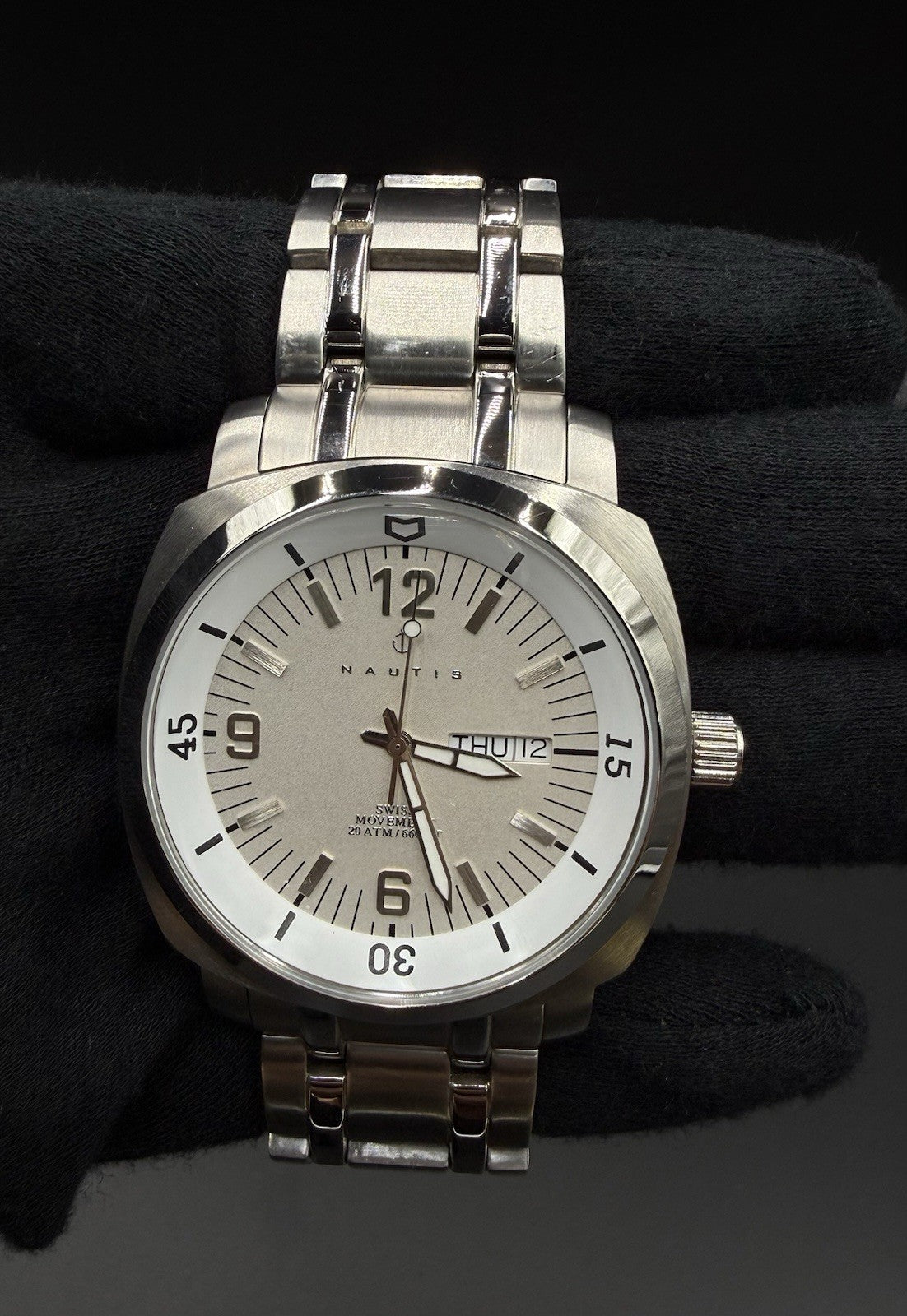 Nautis Stealth Professional Diver 45MM Men’s Day/Date Swiss MVMT Watch GL2087-D