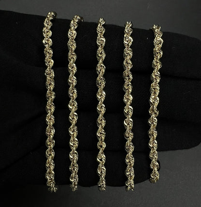 32” 14K Hollow Yellow Gold Rope Chain | 7.42g | 4MM | Lobster Clasp |