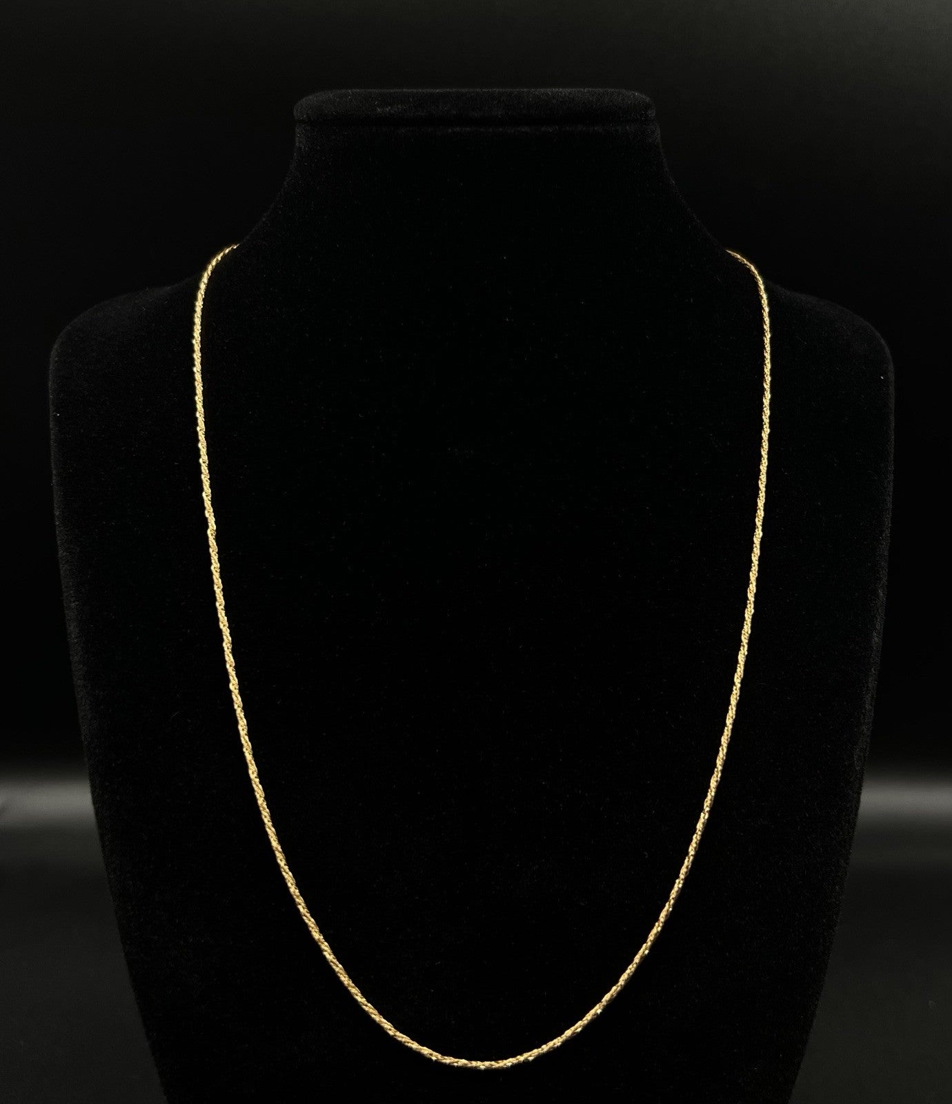 19.5” 14K Solid Yellow Gold Braided Rope Chain 2.96g | 1.2mm | Spring Ring Italy