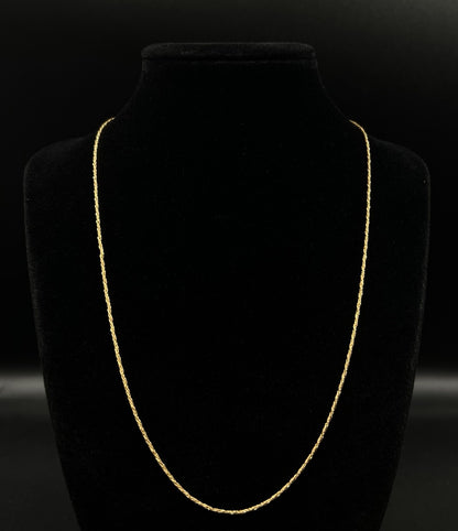 19.5” 14K Solid Yellow Gold Braided Rope Chain 2.96g | 1.2mm | Spring Ring Italy
