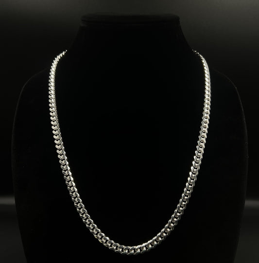 24” 925 Solid Sterling Silver Diamond Cut Miami Cuban Chain 69.65g | 6.8MM Italy