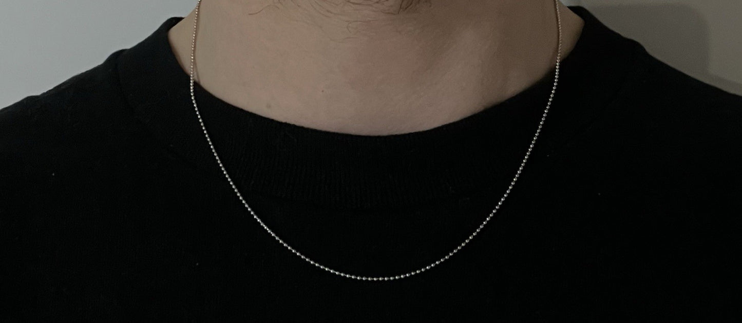 18” 14K Semi-Solid White Gold Ball Chain | 2.61g | 1.2MM | Italy | Lobster |