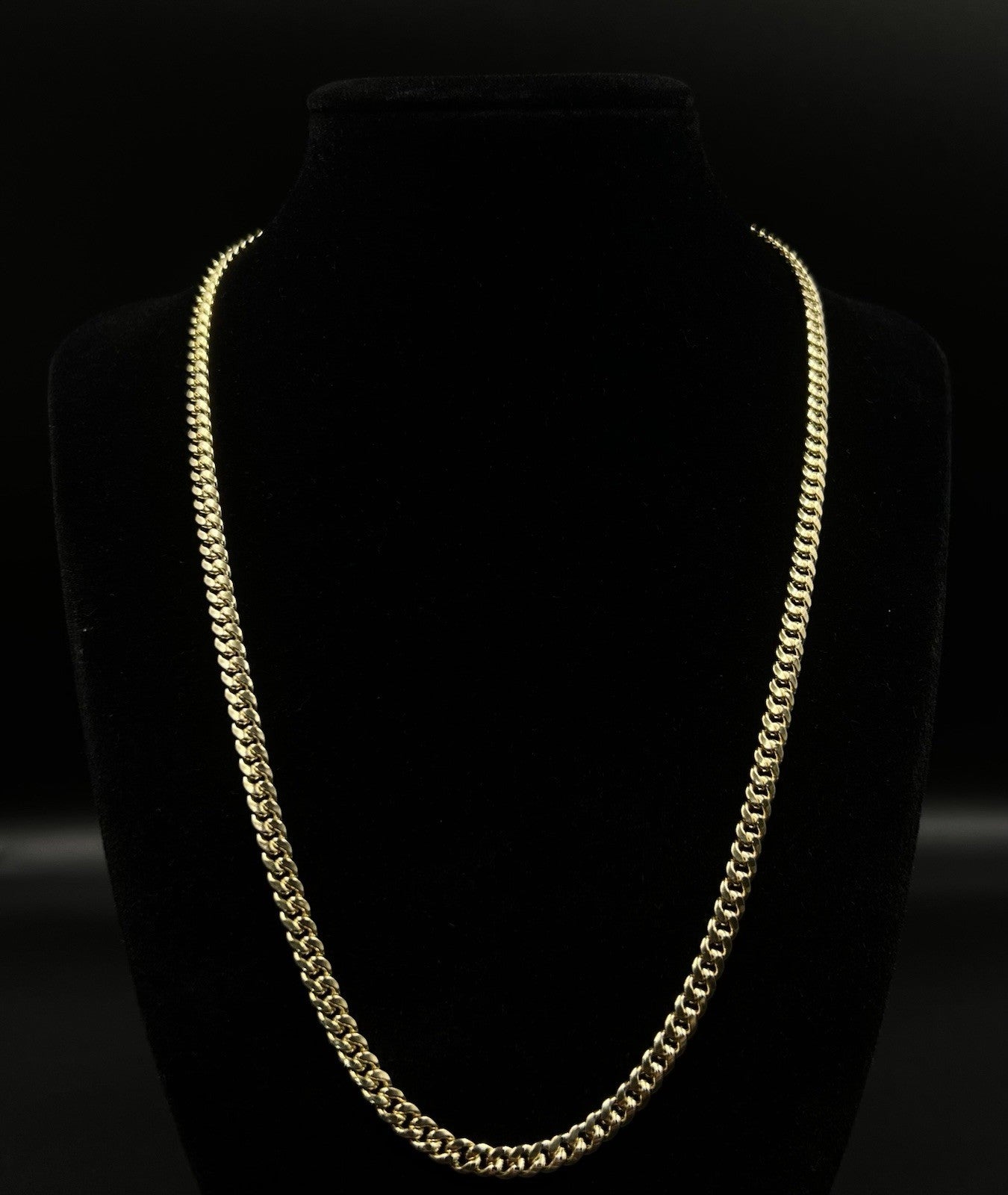 20” 10K Hollow Yellow Gold Miami Cuban Chain | 10.32g | 4.6mm | Lobster Clasp |