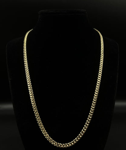 20” 10K Hollow Yellow Gold Miami Cuban Chain | 10.32g | 4.6mm | Lobster Clasp |