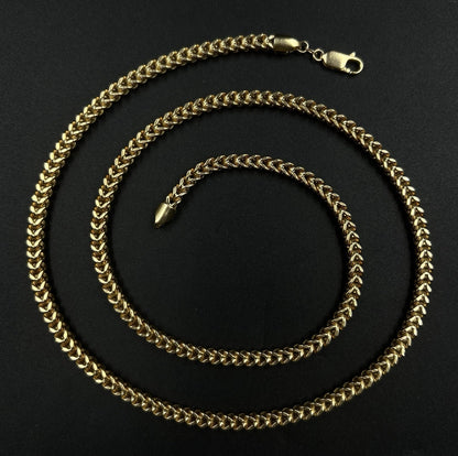 26.25” 10K Semi-Solid Yellow Gold Diamond Cut Franco Box Chain | 26.49g | 4.5MM
