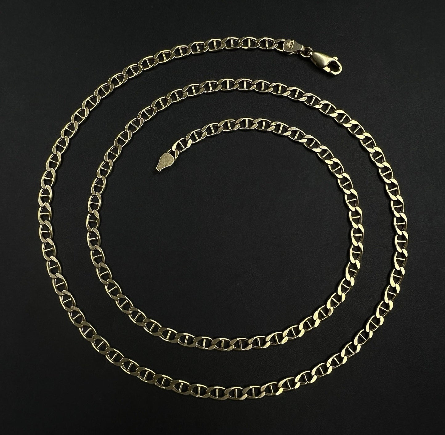 24.5” 18K Hollow Yellow Gold Anchor/Mariner Chain | 12.3g | 4.2mm | Lobster |