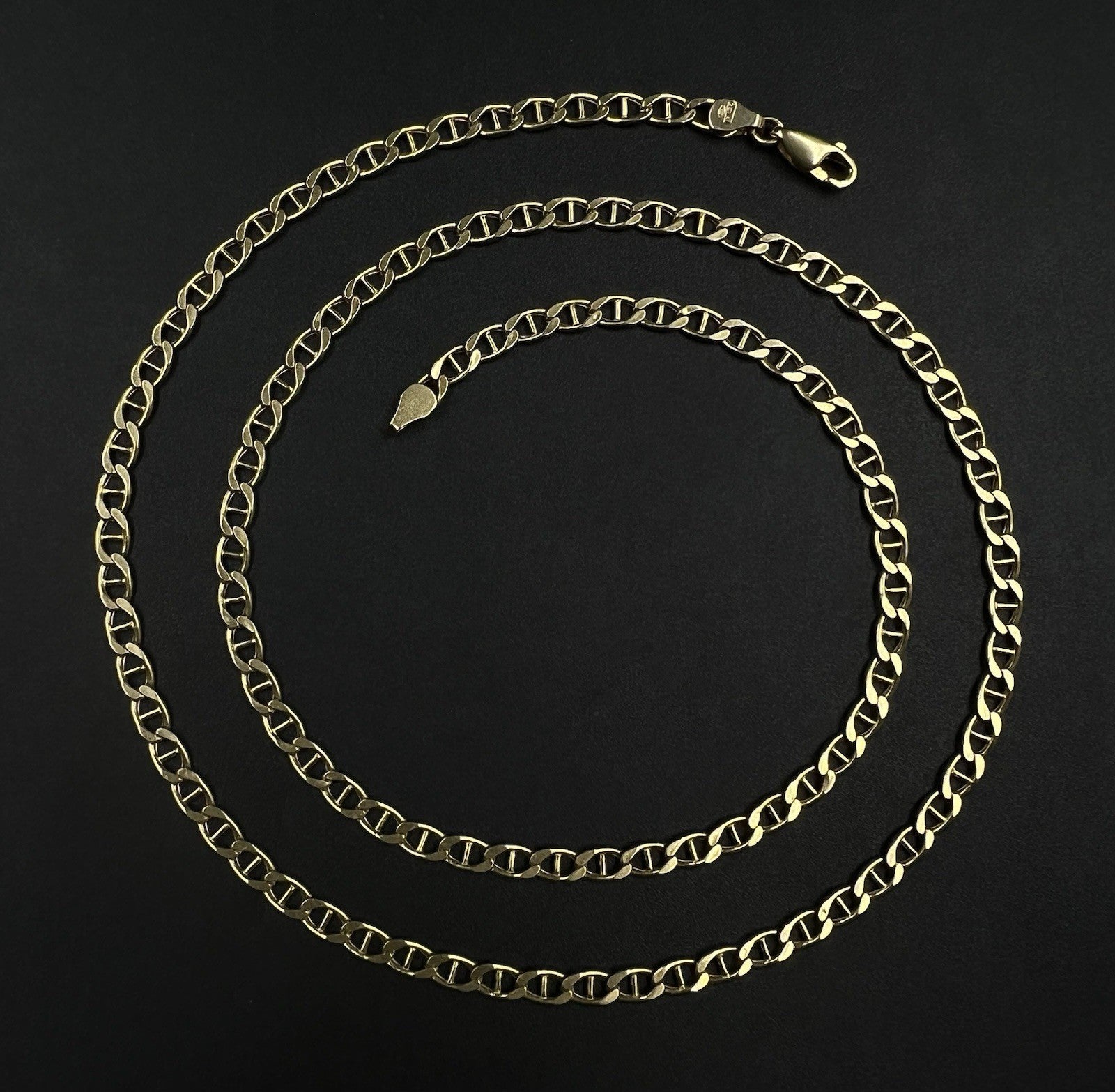 24.5” 18K Hollow Yellow Gold Anchor/Mariner Chain | 12.3g | 4.2mm | Lobster |