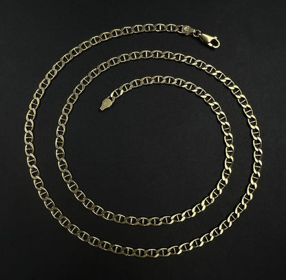 24.5” 18K Hollow Yellow Gold Anchor/Mariner Chain | 12.3g | 4.2mm | Lobster |