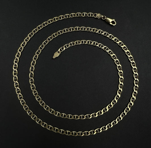 24.5” 18K Hollow Yellow Gold Anchor/Mariner Chain | 12.3g | 4.2mm | Lobster |