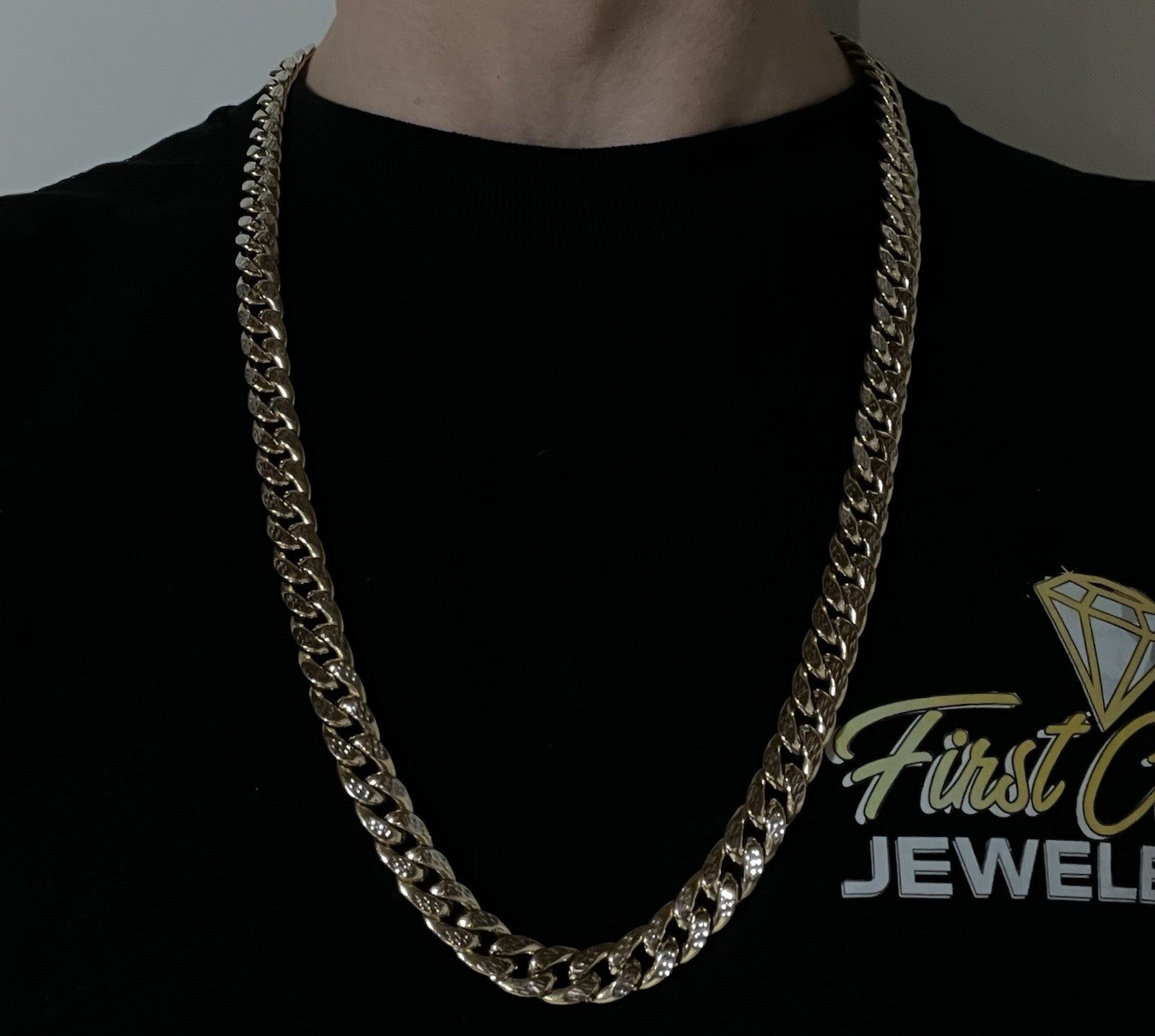 28” 10K Hollow Yellow Gold Diamond Cut Miami Cuban Chain | 57.23g | 10.2MM | Box