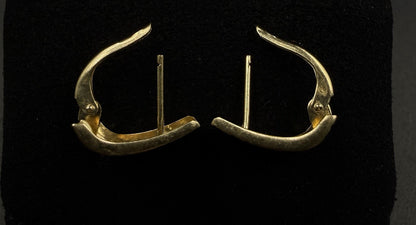 14k Solid Yellow Gold Diamond Cut Greek Key Earrings || 1.76g || 9.8mm Wide ||