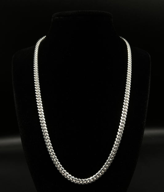 20” 925 Solid Sterling Silver Diamond Cut Miami Cuban Chain 36.55g | 5.4MM Italy