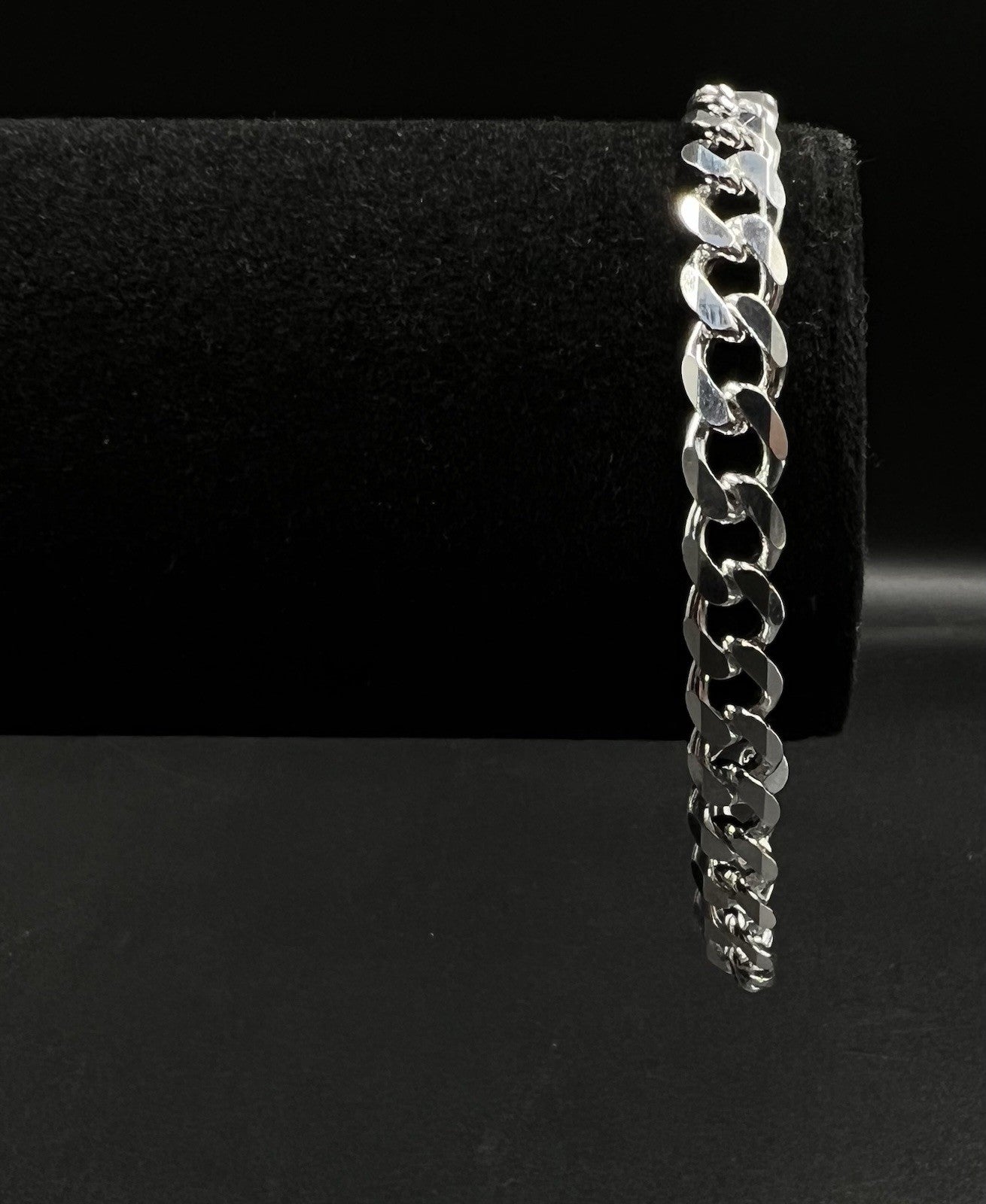 8” 925 Solid Sterling Silver Diamond Cut Cuban Bracelet 18.25g | 7.5MM | Lobster
