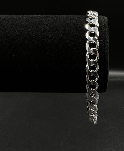 8” 925 Solid Sterling Silver Diamond Cut Cuban Bracelet 18.25g | 7.5MM | Lobster