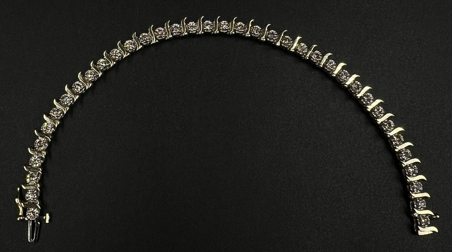 7.25” 14K Solid Yellow Gold Natural Diamond Tennis Bracelet ~2ct | 12.66g 5.5mm