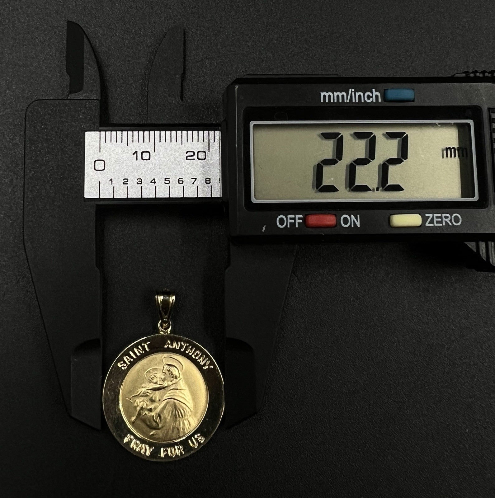 .87” 14K Hollow Yellow Gold Saint Anthony Pendant | 2.53g | 3.5MM Bail |