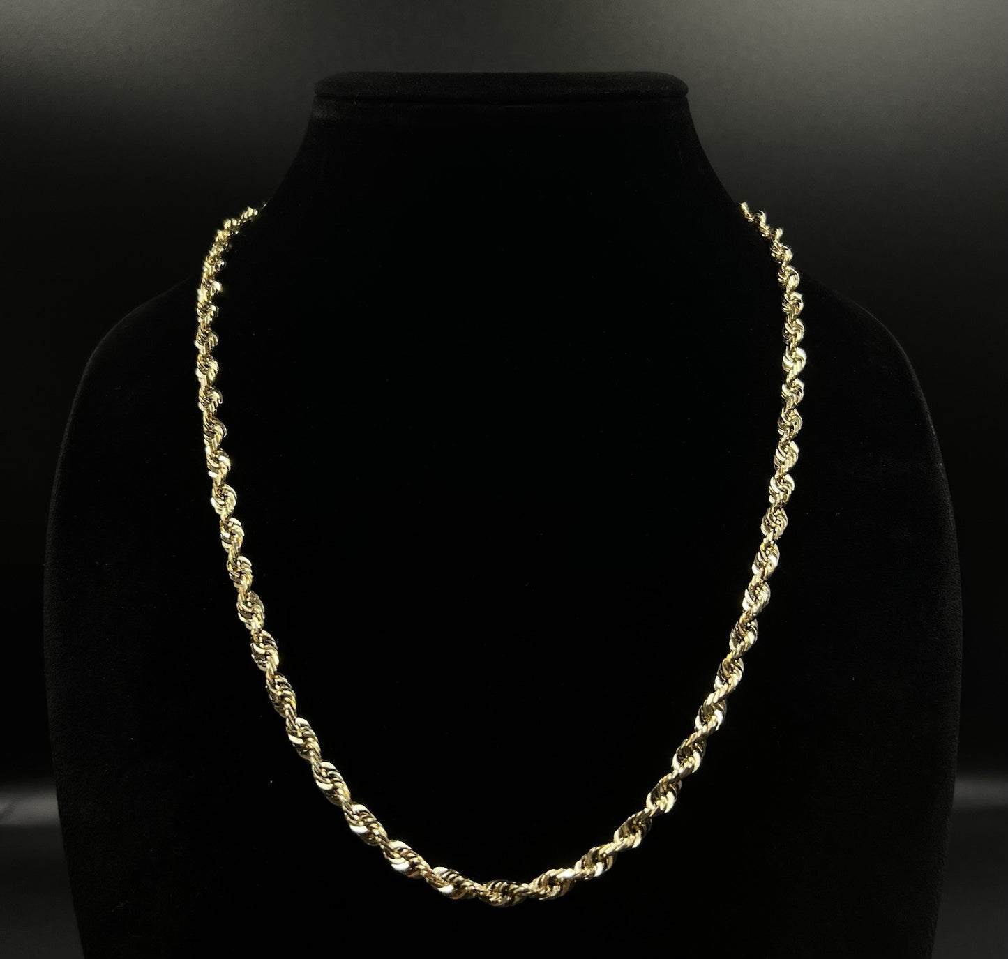 22.75” 10K Solid Yellow Gold Diamond Cut Rope Chain | 36.07g | 5.4MM | Lobster |