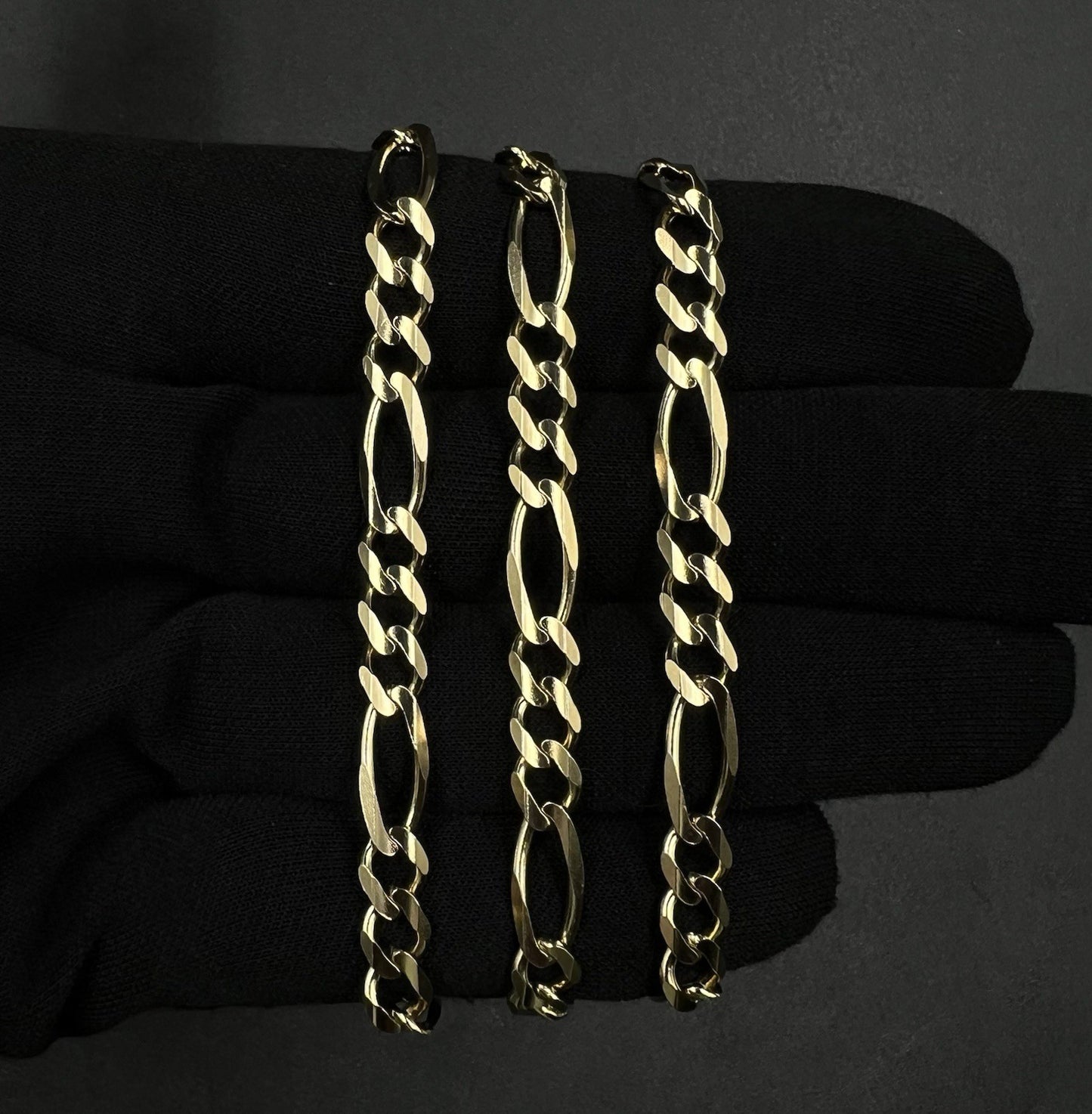 22.25” 10K Solid Yellow Gold Diamond Cut Figaro Chain | 21.81g | 6mm | Lobster |