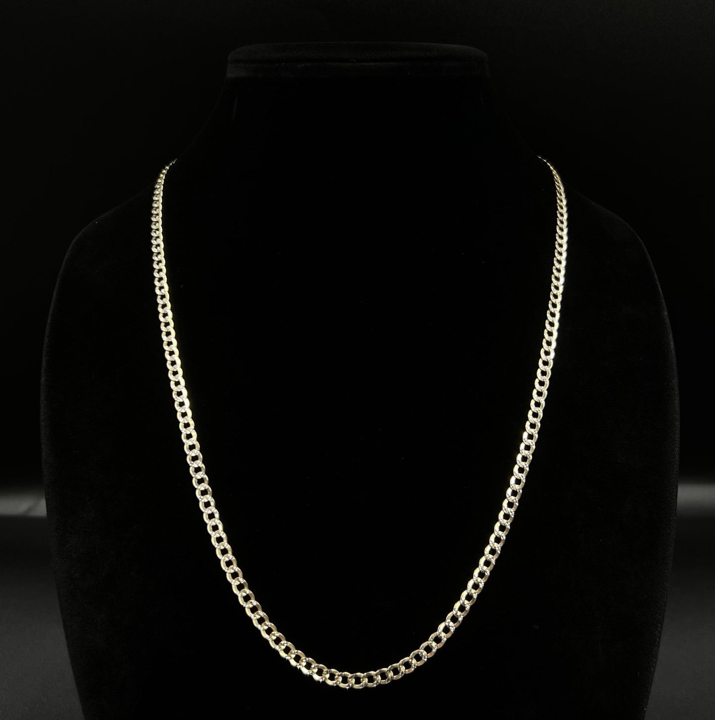 24” 10K Hollow Yellow Gold Diamond Cut Cuban Chain | 7.38g | 4.3mm | Lobster |