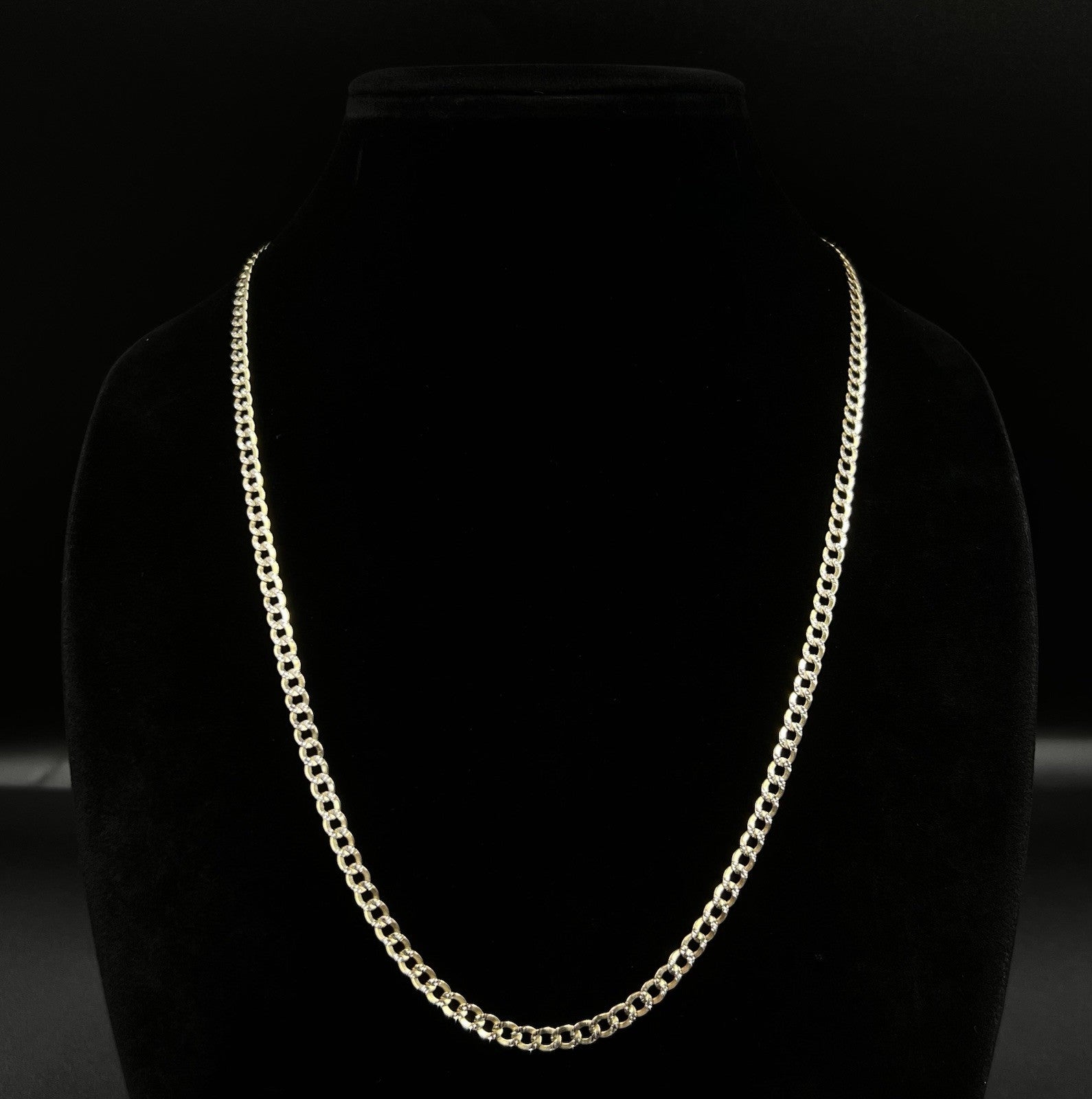 24” 10K Hollow Yellow Gold Diamond Cut Cuban Chain | 7.38g | 4.3mm | Lobster |